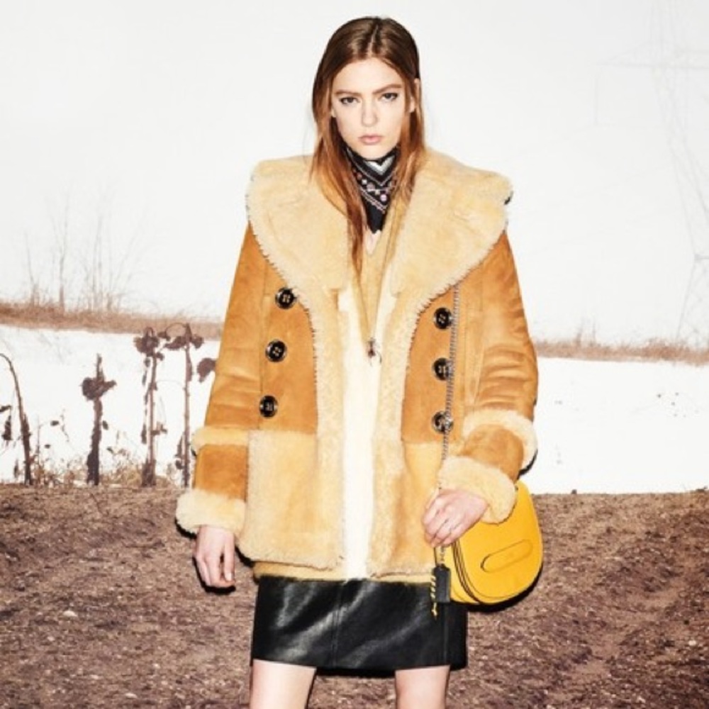 RARE COACH shearling and suede Peacoat XS